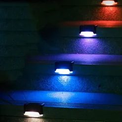 4pcs Solar Step Lights Outdoor LED Deck Stair Lights Waterproof LED for Garden Fence Step Railing Stairs Yard Patio Pathway Holiday Light