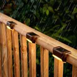 4pcs Solar Step Lights Outdoor LED Deck Stair Lights Waterproof LED for Garden Fence Step Railing Stairs Yard Patio Pathway Holiday Light