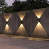 2pcs Solar Wall Lights 2 Modes Lighting Outdoor Waterproof Up and Down Luminous Lighting Garden Decoration Solar Light Stair Fence Solar Landscape Lights