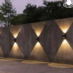 2pcs Solar Wall Lights 2 Modes Lighting Outdoor Waterproof Up and Down Luminous Lighting Garden Decoration Solar Light Stair Fence Solar Landscape Lights