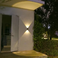 2pcs Solar Wall Lights 2 Modes Lighting Outdoor Waterproof Up and Down Luminous Lighting Garden Decoration Solar Light Stair Fence Solar Landscape Lights