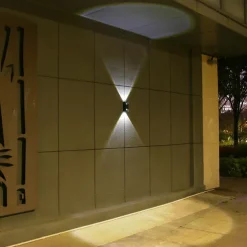 2pcs Solar Wall Lights 2 Modes Lighting Outdoor Waterproof Up and Down Luminous Lighting Garden Decoration Solar Light Stair Fence Solar Landscape Lights