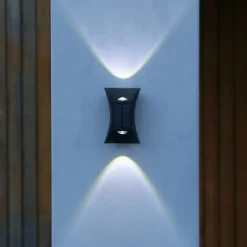 2pcs Solar Wall Lights 2 Modes Lighting Outdoor Waterproof Up and Down Luminous Lighting Garden Decoration Solar Light Stair Fence Solar Landscape Lights