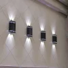 4pcs Solar Wall Lights Outdoor Waterproof Garden Decoration Splicable Light Smart Sensing Sunlight Powered Balcony Fence Yard Lighting LED Solar Light