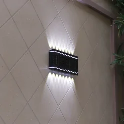 4pcs Solar Wall Lights Outdoor Waterproof Garden Decoration Splicable Light Smart Sensing Sunlight Powered Balcony Fence Yard Lighting LED Solar Light