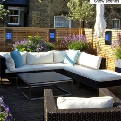 2pcs Solar Wall Sconce Outdoor Decoration Garden Wall Light IP65 Waterproof Up and Down Luminous Outdoor Garden Decoration Fence Light