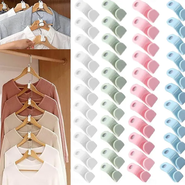 100pcs Space-Saving Clothes Hanger Connector Hooks, Magic Hanger Hooks Heavy Duty Cascading Connection Hooks Hanger Extenders Clips For Clothes For Organizer Closet