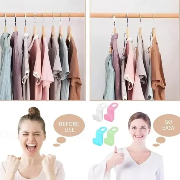 100pcs Space-Saving Clothes Hanger Connector Hooks, Magic Hanger Hooks Heavy Duty Cascading Connection Hooks Hanger Extenders Clips For Clothes For Organizer Closet