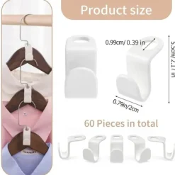 100pcs Space-Saving Clothes Hanger Connector Hooks, Magic Hanger Hooks Heavy Duty Cascading Connection Hooks Hanger Extenders Clips For Clothes For Organizer Closet