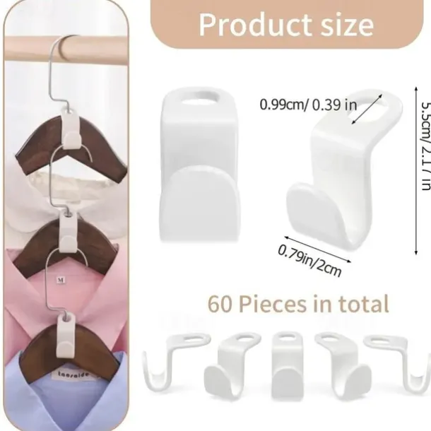 100pcs Space-Saving Clothes Hanger Connector Hooks, Magic Hanger Hooks Heavy Duty Cascading Connection Hooks Hanger Extenders Clips For Clothes For Organizer Closet