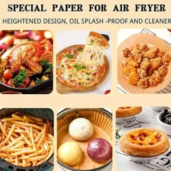 200PCS Special Paper for Air Fryer Baking Oil-proof and Oil-absorbing Paper for Household Barbecue Plate Food Oven Kitchen Pan Pad