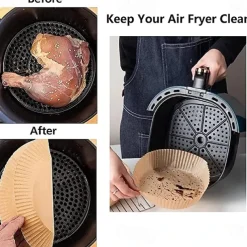 100PCS Special Paper for Air Fryer Liners Baking Oil-proof and Oil-absorbing Paper for Household Barbecue Plate Food Oven Kitchen Pan Pad