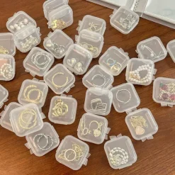 20PCS Square Mini Clear Plastic Storage Containers Box with Lids for Small Items Epoxy Resin