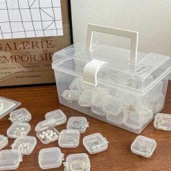 20PCS Square Mini Clear Plastic Storage Containers Box with Lids for Small Items Epoxy Resin