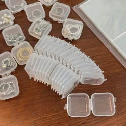 20PCS Square Mini Clear Plastic Storage Containers Box with Lids for Small Items Epoxy Resin