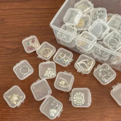 20PCS Square Mini Clear Plastic Storage Containers Box with Lids for Small Items Epoxy Resin