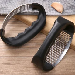 2PCS Stainless Steel Circular Garlic Press Kitchen Manual Garlic Masher Household Small Garlic Masher Garlic Ginger Sauce Garlic Masher