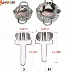 2PCS Stainless Steel Dumpling Maker Mold, Wraper Dough Cutter Pie Ravioli Empanadas Press Mold Kitchen Accessories Pastry Tools