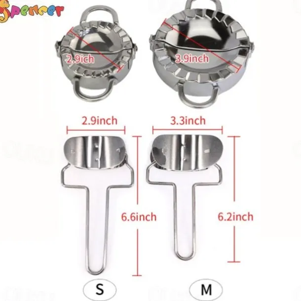 2PCS Stainless Steel Dumpling Maker Mold, Wraper Dough Cutter Pie Ravioli Empanadas Press Mold Kitchen Accessories Pastry Tools