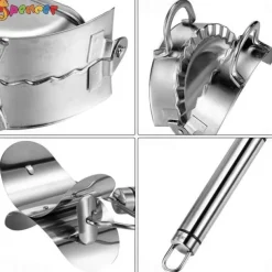 2PCS Stainless Steel Dumpling Maker Mold, Wraper Dough Cutter Pie Ravioli Empanadas Press Mold Kitchen Accessories Pastry Tools