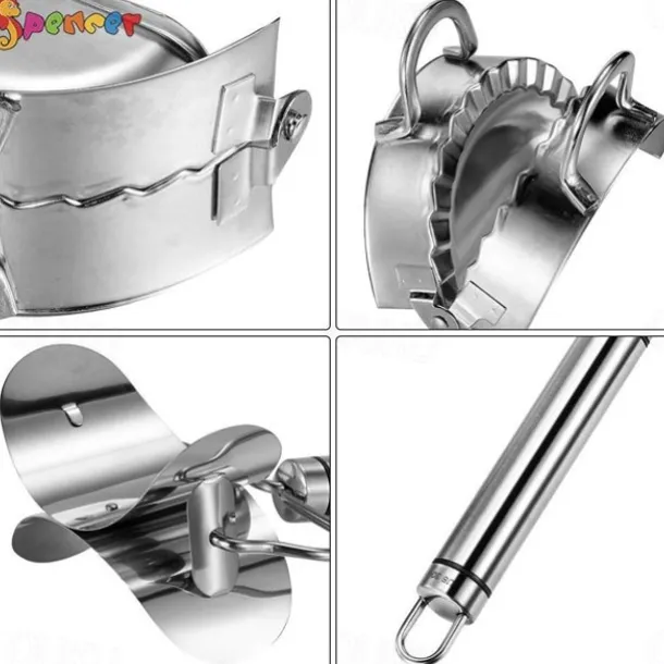 2PCS Stainless Steel Dumpling Maker Mold, Wraper Dough Cutter Pie Ravioli Empanadas Press Mold Kitchen Accessories Pastry Tools