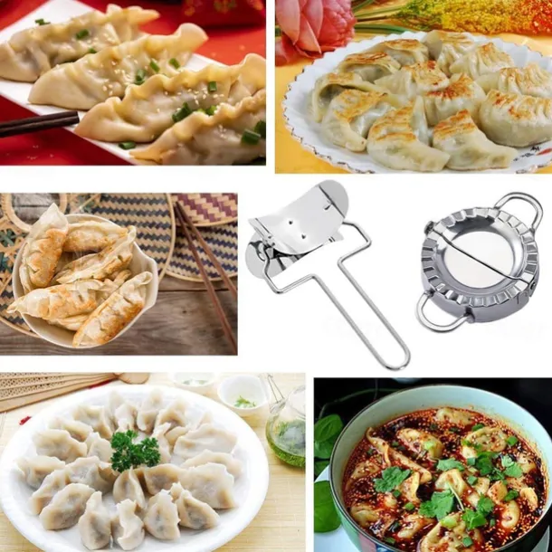 2PCS Stainless Steel Dumpling Maker Mold, Wraper Dough Cutter Pie Ravioli Empanadas Press Mold Kitchen Accessories Pastry Tools