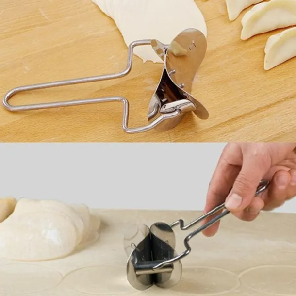 2PCS Stainless Steel Dumpling Maker Mold, Wraper Dough Cutter Pie Ravioli Empanadas Press Mold Kitchen Accessories Pastry Tools