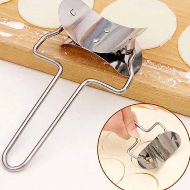 2PCS Stainless Steel Dumpling Maker Mold, Wraper Dough Cutter Pie Ravioli Empanadas Press Mold Kitchen Accessories Pastry Tools