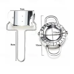 2PCS Stainless Steel Dumpling Maker Mold, Wraper Dough Cutter Pie Ravioli Empanadas Press Mold Kitchen Accessories Pastry Tools