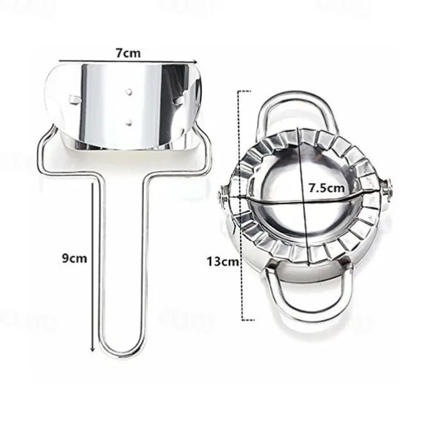 2PCS Stainless Steel Dumpling Maker Mold, Wraper Dough Cutter Pie Ravioli Empanadas Press Mold Kitchen Accessories Pastry Tools