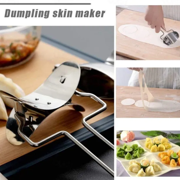 2PCS Stainless Steel Dumpling Maker Mold, Wraper Dough Cutter Pie Ravioli Empanadas Press Mold Kitchen Accessories Pastry Tools
