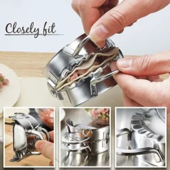 2PCS Stainless Steel Dumpling Maker Mold, Wraper Dough Cutter Pie Ravioli Empanadas Press Mold Kitchen Accessories Pastry Tools