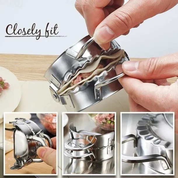 2PCS Stainless Steel Dumpling Maker Mold, Wraper Dough Cutter Pie Ravioli Empanadas Press Mold Kitchen Accessories Pastry Tools