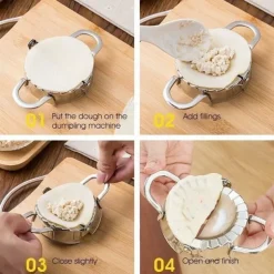 2PCS Stainless Steel Dumpling Maker Mold, Wraper Dough Cutter Pie Ravioli Empanadas Press Mold Kitchen Accessories Pastry Tools