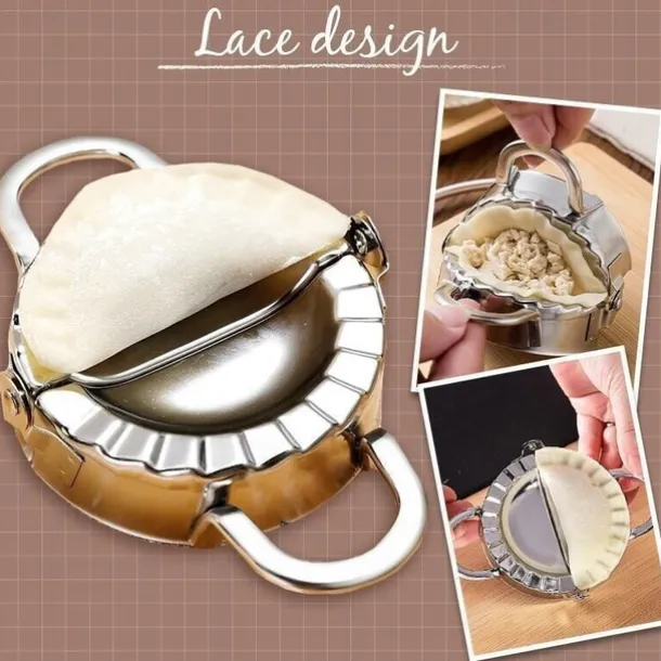 2PCS Stainless Steel Dumpling Maker Mold, Wraper Dough Cutter Pie Ravioli Empanadas Press Mold Kitchen Accessories Pastry Tools