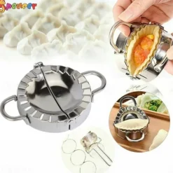 2PCS Stainless Steel Dumpling Maker Mold, Wraper Dough Cutter Pie Ravioli Empanadas Press Mold Kitchen Accessories Pastry Tools