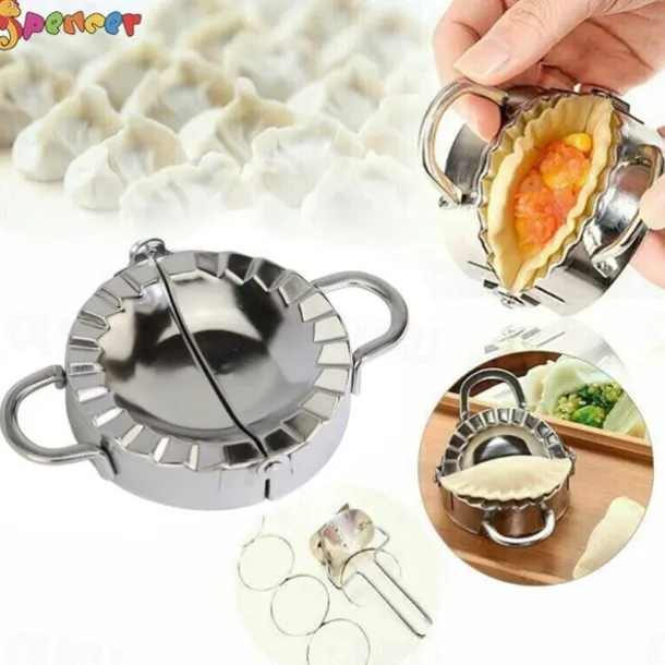 2PCS Stainless Steel Dumpling Maker Mold, Wraper Dough Cutter Pie Ravioli Empanadas Press Mold Kitchen Accessories Pastry Tools