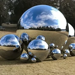 6pcs Stainless Steel Gazing Balls - 32-120mm Mirror Polished Hollow Balls for Home Decor Garden Decor Scene Decor Birthday Gift & More!
