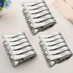 16pcs Stainless Steel Greenhouse Clamps Garden Clips Plant Cover On Garden Hoops Or Greenhouse Hoops Stainless Steel Clothes Pins Sturdy Metal Beach Towel Clips