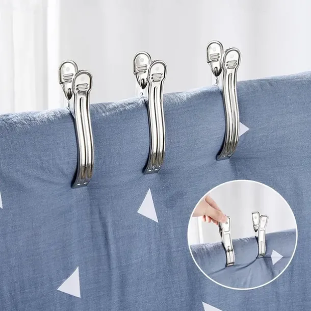 16pcs Stainless Steel Greenhouse Clamps Garden Clips Plant Cover On Garden Hoops Or Greenhouse Hoops Stainless Steel Clothes Pins Sturdy Metal Beach Towel Clips