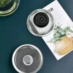 2pcs Stainless Steel Kitchen Sink Strainer Basket Drain Plug Filter Replacement for Wide Rim 3.2/4.4 inch, Food Catcher Anti-Clogging