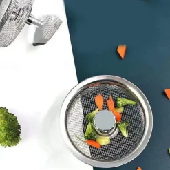 2pcs Stainless Steel Kitchen Sink Strainer Basket Drain Plug Filter Replacement for Wide Rim 3.2/4.4 inch, Food Catcher Anti-Clogging