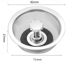 2pcs Stainless Steel Kitchen Sink Strainer Basket Drain Plug Filter Replacement for Wide Rim 3.2/4.4 inch, Food Catcher Anti-Clogging