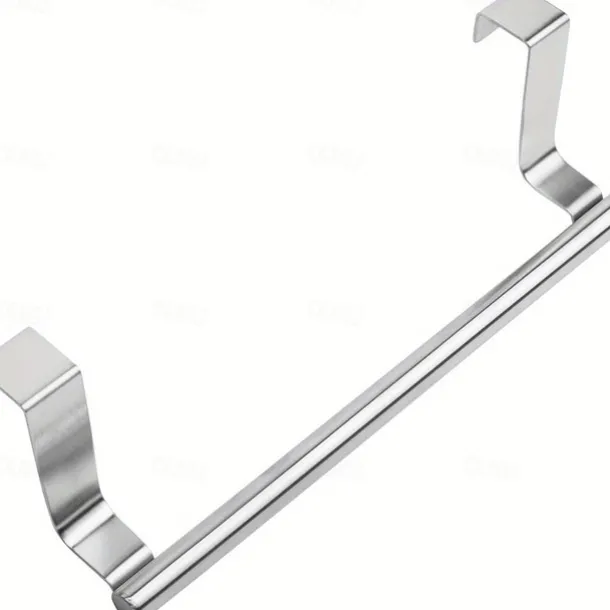 2pcs Stainless Steel No-Drill Over-the-Door Towel Rack: Perfect for Kitchen Cabinet Doors, Back of Doors, Ideal for Hanging Dishcloths, Towels, providing Convenient Storage and Organization