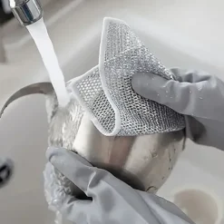 5pcs Steel Wire Cleaning Cloth Kitchen Magic Dishwashing Towel Non Stick Oil Cleaning Rag Microwave Stove Clean Tools Dish Cloth