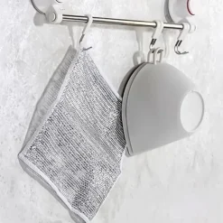 5pcs Steel Wire Cleaning Cloth Kitchen Magic Dishwashing Towel Non Stick Oil Cleaning Rag Microwave Stove Clean Tools Dish Cloth