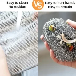 5pcs Steel Wire Cleaning Cloth Kitchen Magic Dishwashing Towel Non Stick Oil Cleaning Rag Microwave Stove Clean Tools Dish Cloth