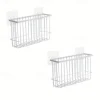 2pcs Storage Racks Metal Wire Storage Basket Wall Hanging Basket Wall Mounted Organizer Basket for kitchen Office Pantry Bathroom Cabinet Kitchen Organizers and Storage Kitchen Accessories