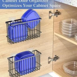 2pcs Storage Racks Metal Wire Storage Basket Wall Hanging Basket Wall Mounted Organizer Basket for kitchen Office Pantry Bathroom Cabinet Kitchen Organizers and Storage Kitchen Accessories