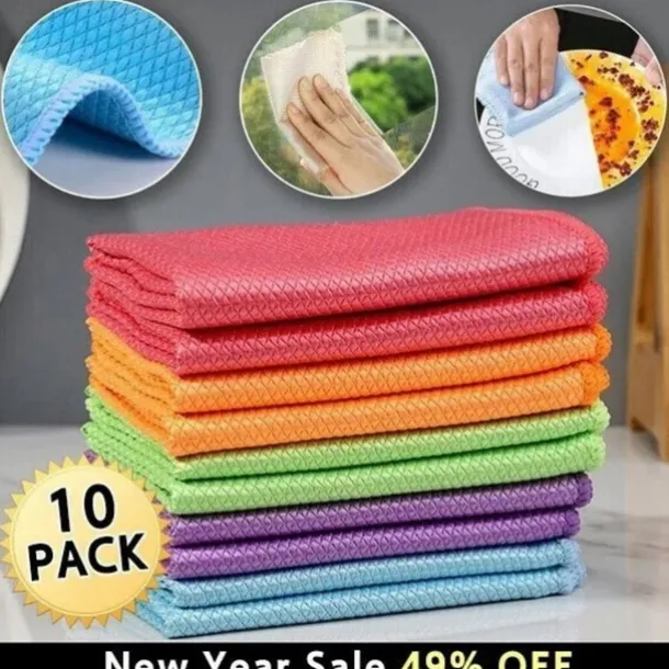 5/10/20pcs Streak-Free Miracle Cleaning Cloths - Reusable Super Absorbent, Lint-Free, Reusable & Chemical-Free for All Surfaces